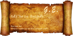 Gábris Enikő névjegykártya